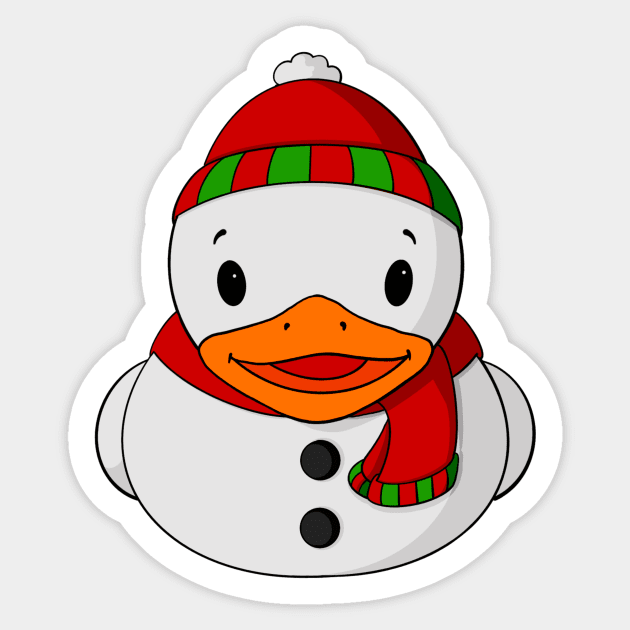 Snowman Rubber Duck Snowman Sticker TeePublic